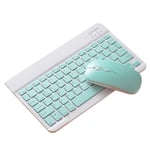 P Prettyia Compact Portable Wireless Bluetooth 10“ Keyboard Mouse Comb Set Rechargeable Built in Battery for iPad Tablet PC Desktop Computer Laptop Android - 10 inch blue