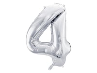 Partydeco Fb1m-4-018, Leksaksballong, Folie, Silver, Monokromatiskt, Universal, Universal