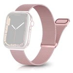 Apple Watch 9/8/7/6/5/4/3/2/1/SE - 45/44/42mm / Watch Ultra / Ultra 2 - Rustfri stål urrem m/magnetisk lukning - Pink
