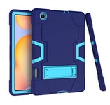 Samsung Galaxy Tab S6 Lite Case 2022/2020 Modèle SM-P610/P613/P615/P619 Protection Anti-Chocs Haute Performance avec Support pour Tab S6 Lite 10,4" Marine+Bleu