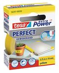 tesa extra Power Perfect Cloth Tape - Fabric-Reinforced Repairing Tape for Crafting, Repairing, Fastening, Reinforcing and Labelling - Yellow - 2.75 m x 19 mm