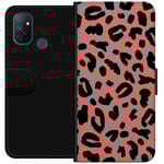 OnePlus Nord N100 Svart Plånboksfodral Leopardskrud