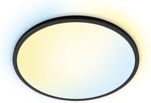 WiZ SuperSlim -kattovalaisin, 43 cm, pyöreä, musta, tunable white, Wi-Fi