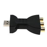 Kurphy USB Gold-plated Male To 3RCA Female Audio Adapter Video AV TV Box DVD Signal Transfer Audio Converter