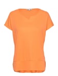 T-Shirt Fabric Mix Orange Tom Tailor