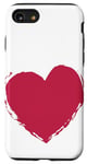 Coque pour iPhone SE (2020) / 7 / 8 Couleur de l'année 2023 Viva Magenta et cœur géant blanc