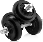 Yes4All D8UJ Cast Iron Adjustable Dumbbell Weight Set, 22.7 KG with 2 Handles