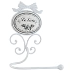 Shabby Chic White Metal Le Bain Toilet Roll Holder French Country Wallmounted