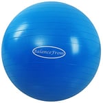 BalanceFrom Ballon d'exercice Anti-éclatement et antidérapant pour Yoga, Fitness, Accouchement avec Pompe Rapide, capacité de 0,9 kg, Bleu, 58-65 cm, L