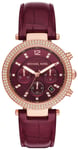 Michael Kors MK6986 Parker Rød/Læder Ø39 mm
