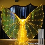 Adulte (155-180 cm) - Jaune - Costume de brevdu Ventre Lumineux avec Aile de Papillon Colorée LED, Bâton Téle