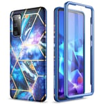SURITCH Case for Galaxy S20 FE【Built in Screen Protector】 Full Body Protection Dual Layer Soft TPU Cover Hybrid Bumper Support Shockproof for Samsung Galaxy S20 FE (Stars Blue)