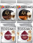 Tassimo 4 Variety Bundle Costa Latte + Caramel, LOr Latte Macchiato + Caramel