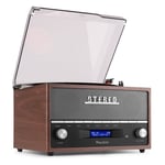 Audizio Frisco - Retro skivspelare med inbyggd DAB+ radio - USB - brun, FRISCO RETRO RECORD PLAYER DAB+ RADIO