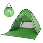 shunlidas Outdoor Camping Tent 2 People Tent Automatic Instant Pop Up Beach Tent Lightweight UV Protection Sun Shelter Tent Cabana-green