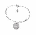 Coin, Barn armband med gravyr - Silver