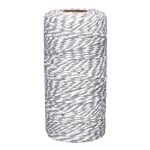 Binwat Macrame Cord Natual Macrame Cotton Cord DIY Craft Cord Spool Twine Rustic String Cotton Rope for Wall Hanging,Plant Hangers,Crafts,Knitting,Decorative Projects 2 mm x100yd (Grey+White)