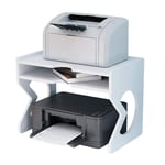 NUODWELL Printer Desktop Stands,Desk Organiser white with Storage Office Supplies Printer Stand for Fax Machine,Scanner,Files,Office Supplies with Adjustable Feet (16.5”x10”)