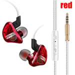 Transparent Headphones In-ear Earphone Running Earbuds Red