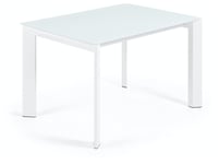 Axis, Spisebord med udtræk, moderne, glas by Kave Home (H: 76 cm. B: 120 cm. L: 80 cm., Hvid)