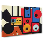 Boombox Abstract Vol.2 Canvas Wall Art Print Ready to Hang, Framed Picture for Living Room Bedroom Home Office Décor, 30x20 Inch (76x50 cm)