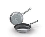 Ninja ZEROSTICK Stainless Steel Cookware 2-Piece Frying Set, 20/26cm Frying Pans, Long Lasting, Non-Stick, Induction Compatible, Oven Safe to 260°C, C62100UK