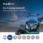 Gaming Combo Kit | 3-i-1 | Headset, mus och musmatta | Blå / Svart