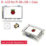 for 3Bplus with Case Raspberry Pi 4 modèle B 3.5 pouces écran tactile 480x320 à 1920x1080 HDMI écran LCD + étui acrylique pour framboise Pi 4B/3B +/3B