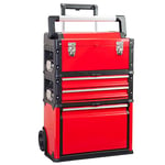 BIG RED TRJF-C305ABD Torin Garage Workshop Organizer: Portable Steel and Plastic Stackable Rolling Upright Trolley Tool Box with 3 Drawers, 20.5" L x 12.6" W x 28.4"