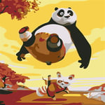 Paint by Numbers DIY Oil Painting kit Kung Fu Giant Panda 40x50cm Modern Pop Hand Digital Painting oil Tablet Adults and Kids Beginner Gift Kits Pre-Printed Canvas Colorful Wall Art Home Decor T6002