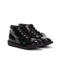 Kickers Childrens Unisex Kick Hi Patent Girls Boot - Black Rubber - Size UK 5