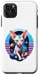 Coque pour iPhone 11 Pro Max Chat Sphynx sans poils volant dans l'espace Animal amoureux