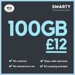 Smarty 100GB 30 Day Pay As You Go SIM Card