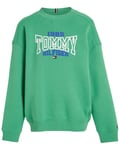 Sweat Junior Garçon Tommy Hilfiger coton mélangé avec manches longues et col rond vert