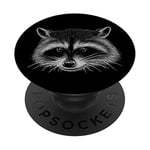 Dessin au crayon Raccoon masked raccoon PopSockets PopGrip - Support et Grip pour Smartphone/Tablette avec un Top Interchangeable