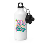 90s Baby Sports Water Bottle Born 1990 Birthday Brother Sister Retro Best Friend