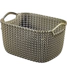 Curver Basket Knit Rectangular 8L in Brown, 30 x 22.5 x 17 cm