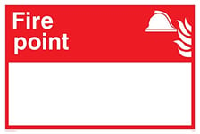 Viking Signs FV345-A4L-V"Fire Point" with Blank Space Sign, Vinyl/Sticker, 300 mm H x 200 mm W