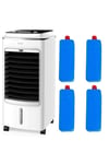 Portable Air Cooler Mobile Evaporative Cooling Fan Humidifier 4L