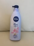 NIVEA Oil In Lotion Rose & Argan Oil 400ml, Replenishing Body Lotion with Rose 