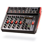 Vonyx VM-KG08 - 8-kanals mixerbord med Bluetooth, DSP, USB-ljudgränssnitt, etc., VM-KG08 MUSIC MIXER 8-CHANNEL BT/DSP/USB RECORD