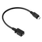 Usb 2.0 Micro-B Female/Male Extension Cable - Plug & Play 480Mbps 15cm USB B Male Female M/F Extension Charging Cable Cord Wire Converter Adapter - Black