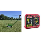 Sure Shot Quick Fit Outdoor Badminton Set, Green/Black & Classic All Surface Swingball | Real Tennis Ball | Championship Bats | All Surface Base | 6+ to Adult,Red and Yellow