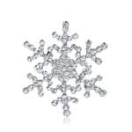 Brosch till Jul i Silver Färg - Snöflinga med kristaller