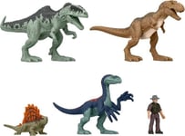 Jurassic World Dominion Mini Figures Themed Pack of 5 Dinosaur Toys Mattel