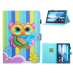 Lenovo Tab M10 FHD Plus cool pattern leather case - Rainbow Owl