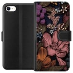 Apple iPhone 6 Svart Plånboksfodral Tecknade blommor