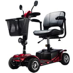 YANGSANJIN Light and Compact, Foldable,4 Wheel Power Electric Travel and Mobility Scooter,43Cm Wide Seat,Openable Handrail,Electromagnetic Brake,Rotatable Seat