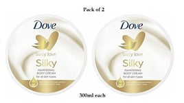 2 X Dove Body Love Silky Pampering Body Cream - 300ml each