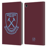 Head Case Designs Officially Licensed West Ham United FC Claret Crest 125 Year Anniversary Leather Book Wallet Case Cover Compatible With Samsung Galaxy Tab S6 Lite